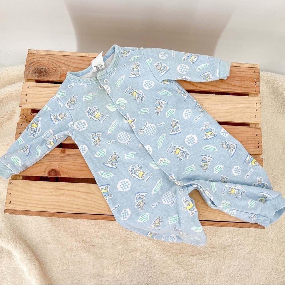 Vintage Babygro blue pajamas